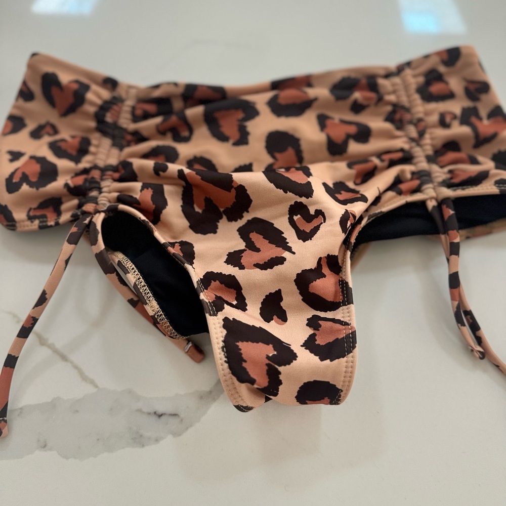 Catrina pole dance sport wear Leopard Print Bikini Bottom with Side Ties